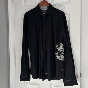 Men's Long Sleeve Button Down Shirt by English Laundry in Black - Size 3XL